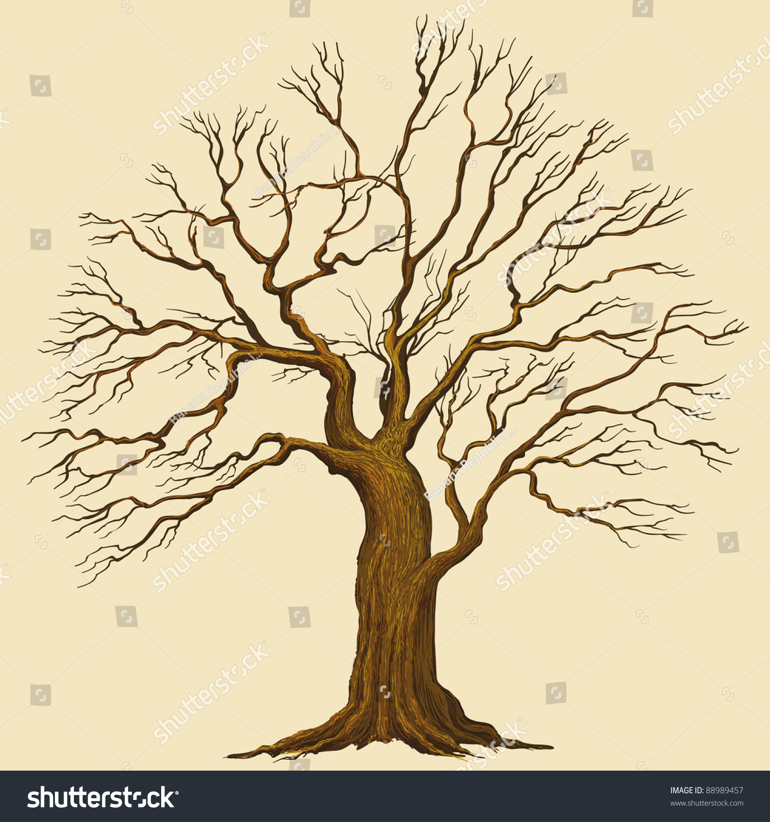 Big Tree Illustration Stock Illustration 88989457