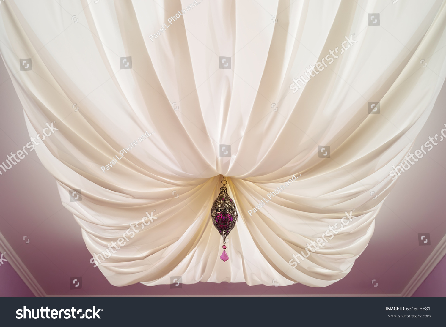 Big White Canopy Hanging Ceiling Ornate Stock Photo Edit Now