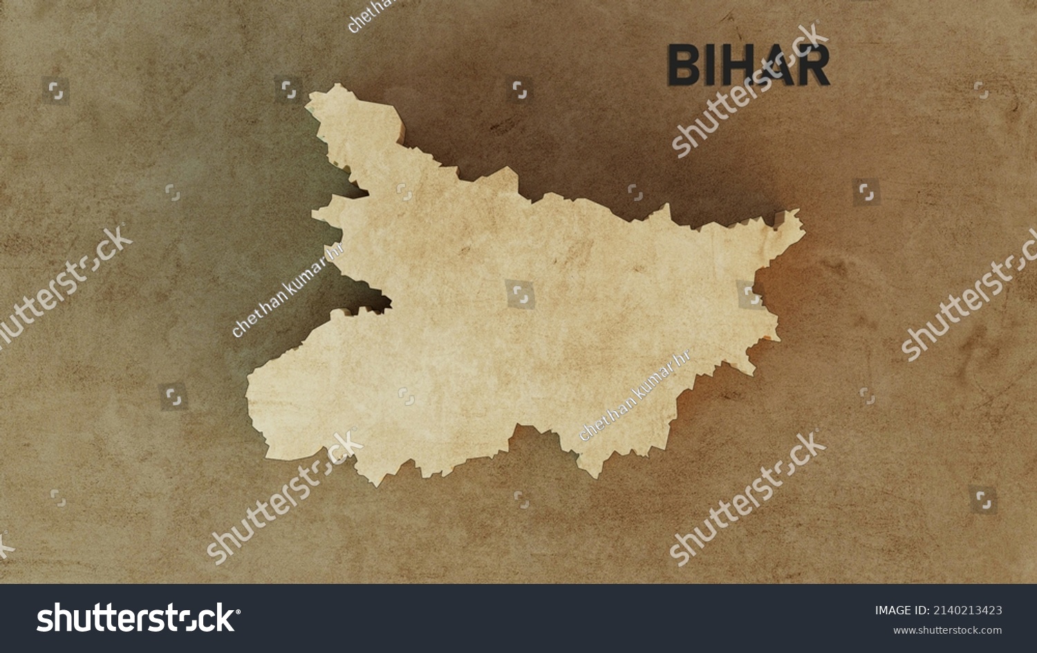 Bihar Map 3d Rendered Illustration Stock Illustration 2140213423