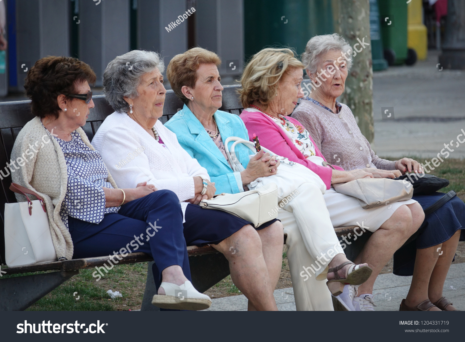 Bilbao Spain August 2018 Group Elderly ...