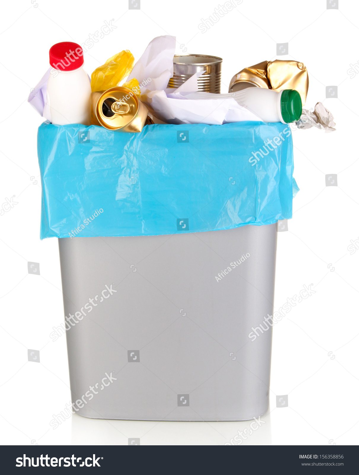 Bin Full Rubbish Isolated On White Stock Photo 156358856 - Shutterstock