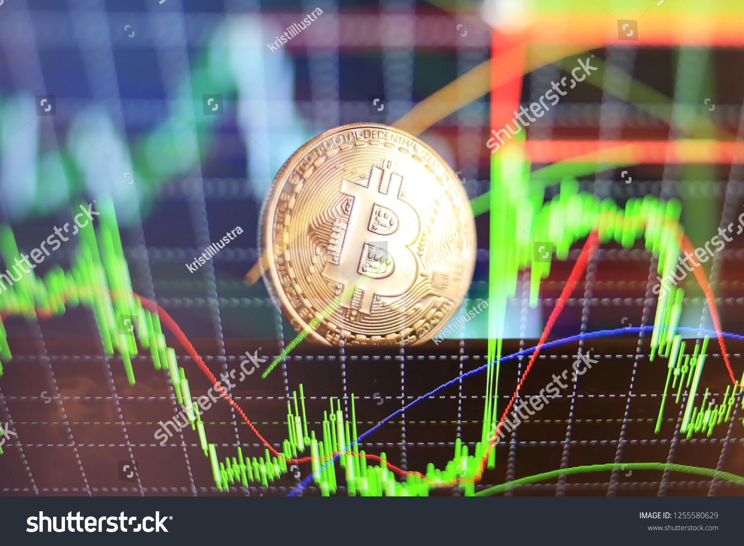 Binary Options Chart Trading Statistics Bitcoin Stock Photo Edit Now 1255580629