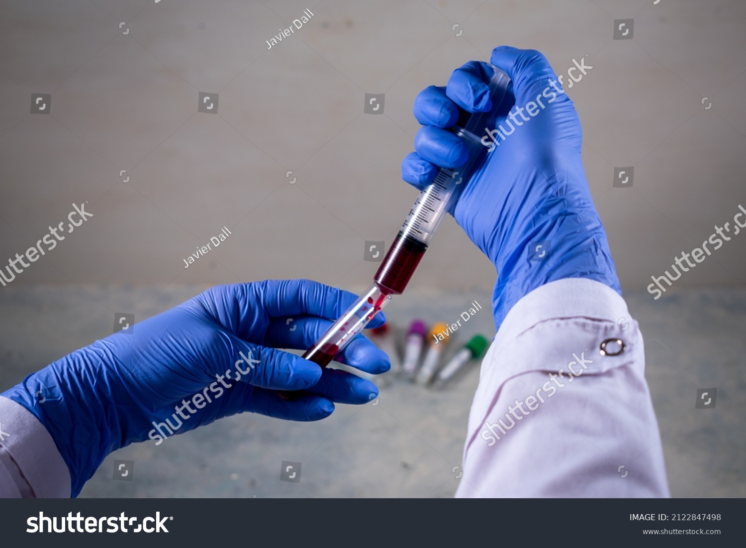 Biochemistry Loading Tubes Blood Blood Samples Stock Photo 2122847498 ...