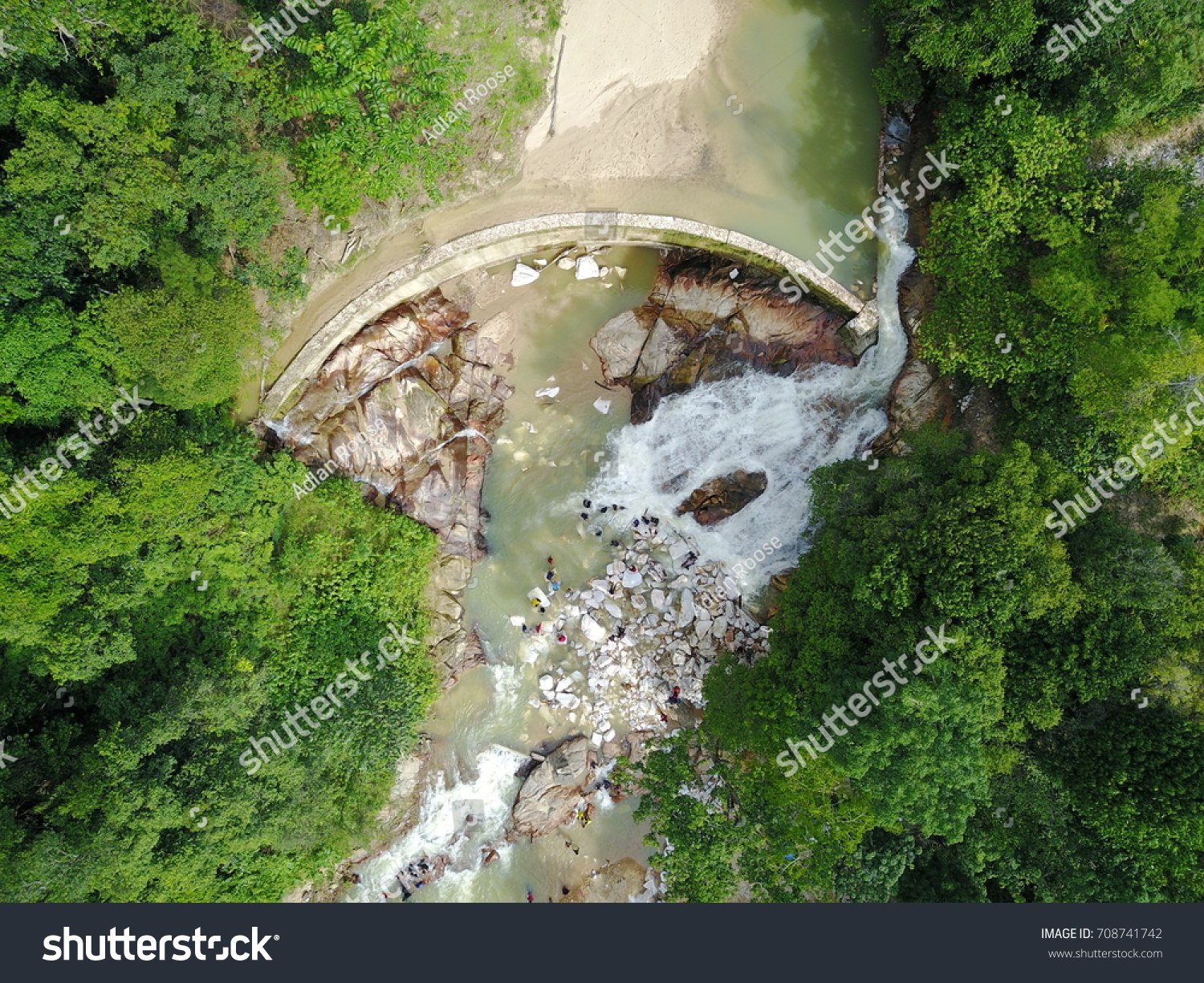 Birds Eye View Lubuk Timah Waterfall Stock Photo Edit Now 708741742