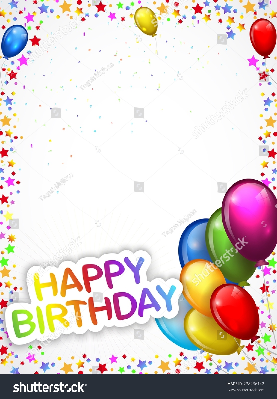 Birthday Background Colorful Balloon Stock Illustration 238236142