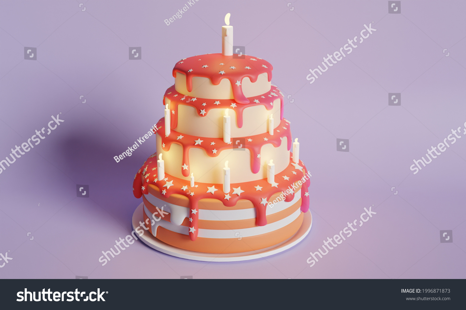 Birthday Cake Illustration 3d Background Design Stock Illustration ...