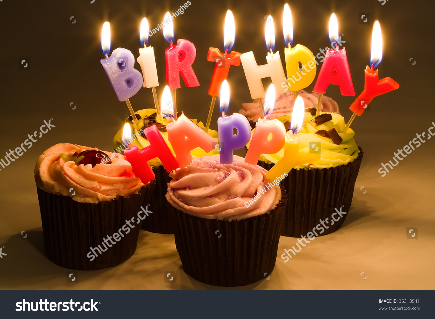 Birthday Cake With Candles Burning Stock Photo 35313541 : Shutterstock