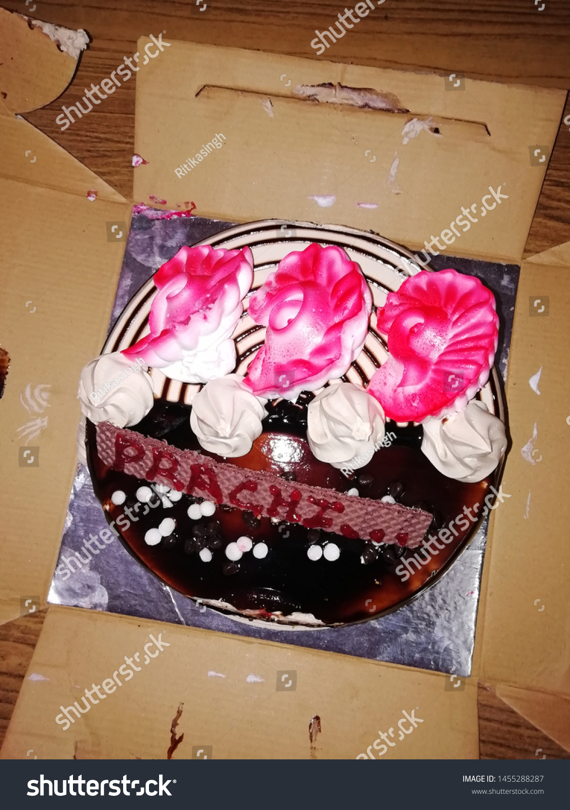 Birthday Cake Name Prachi Chocolate Cake Stock Photo Edit Now