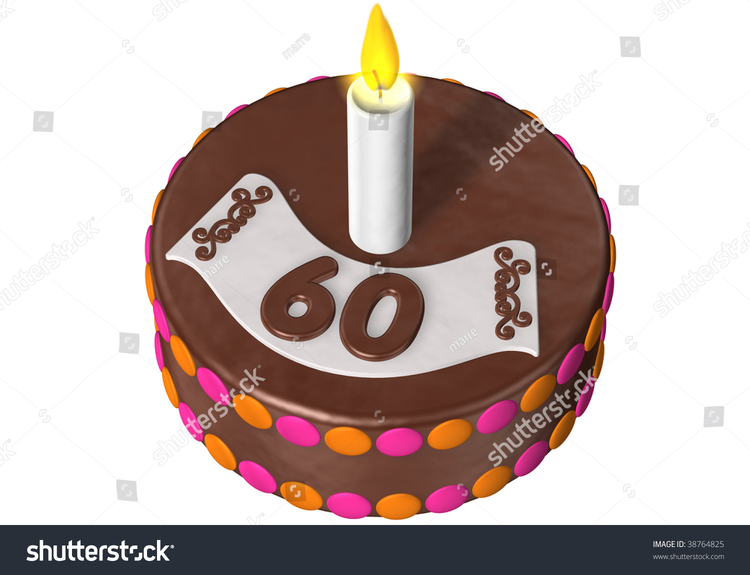 Birthday Cake With The Number 60 Stock Photo 38764825 : Shutterstock
