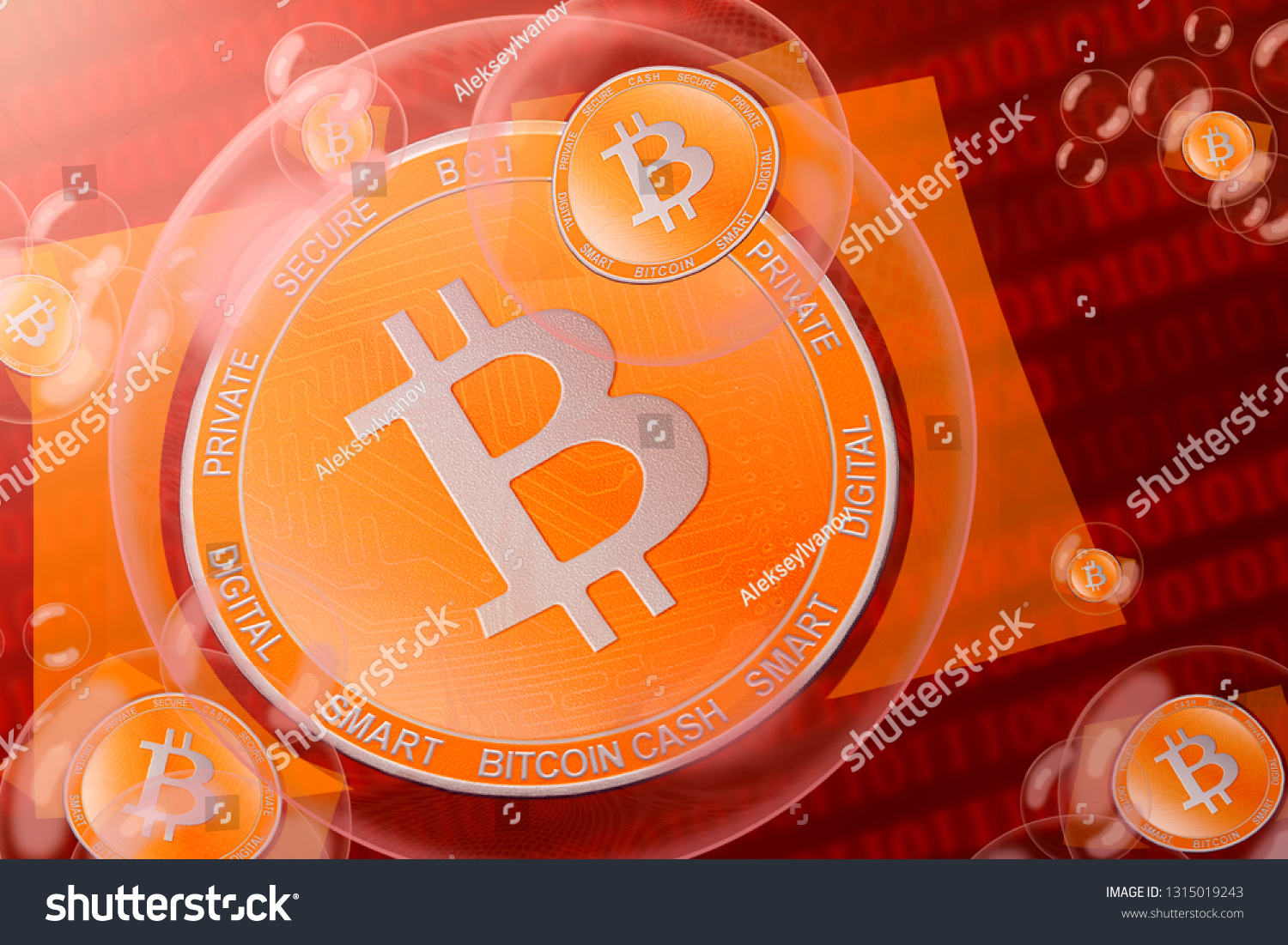 Bitcoin Cash Crash Bitcoin Cash h Stock Illustration