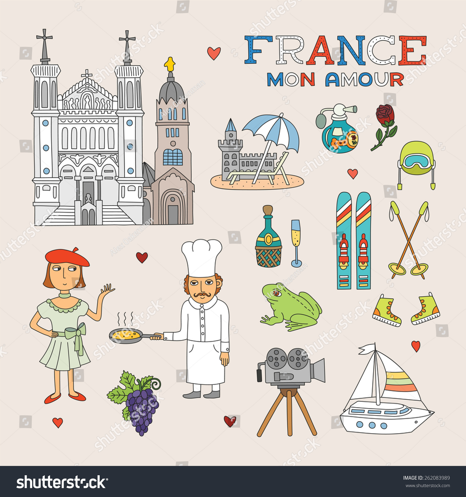 Royalty Free Stock Illustration Of Bitmap France Doodle Art Travel