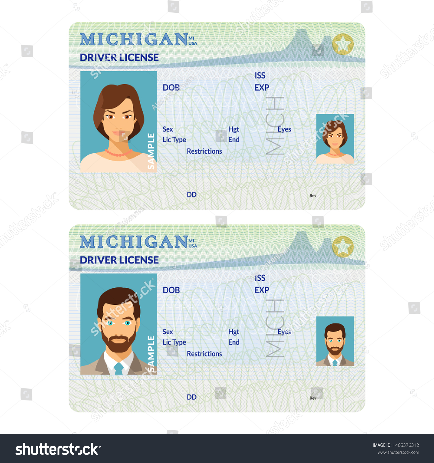 Bitmap Template Sample Driver License Plastic Stock Illustration For Blank Drivers License Template