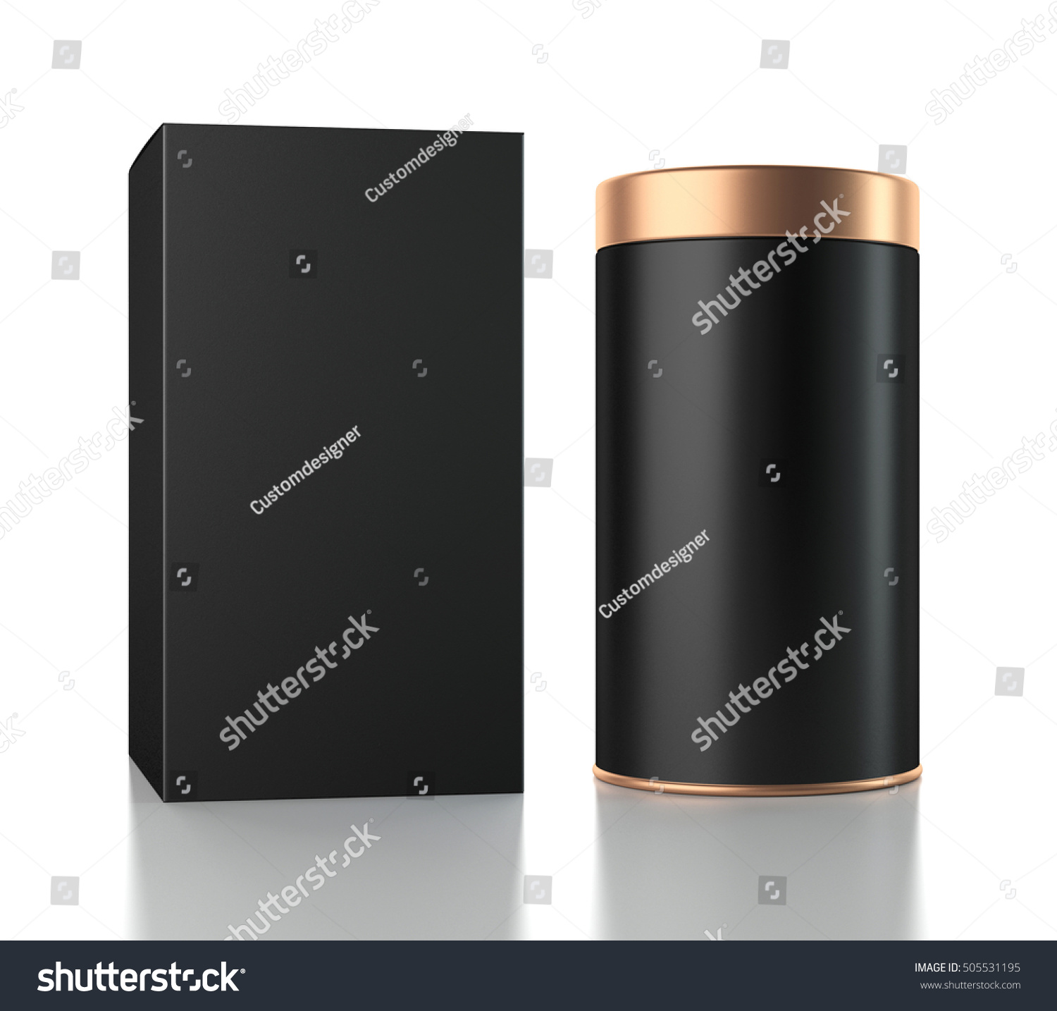 Download Black Aluminum Can Cardboard Box Mockup Stock Illustration ...