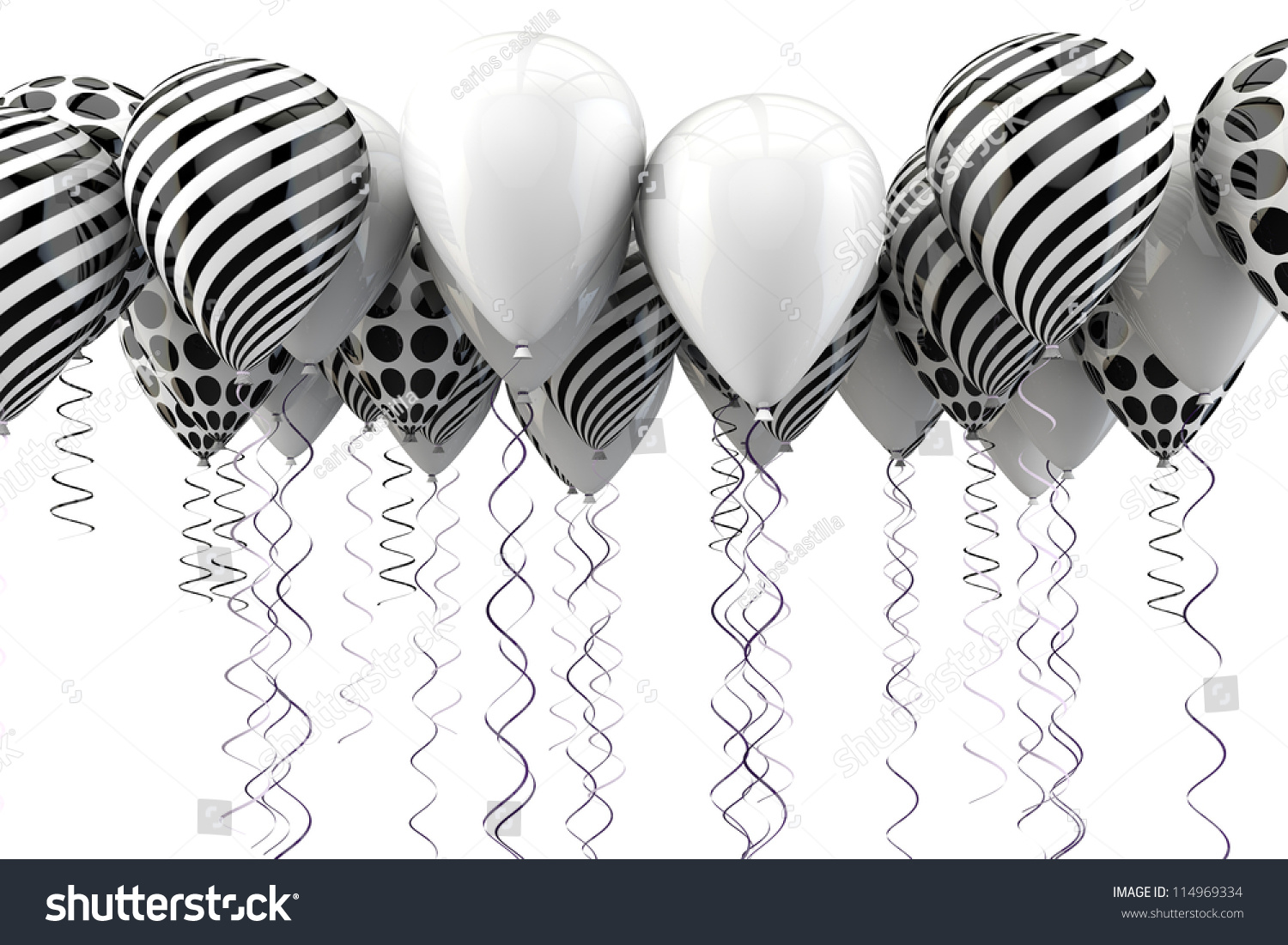 Black White Balloons Background Isolated On Stock Illustration