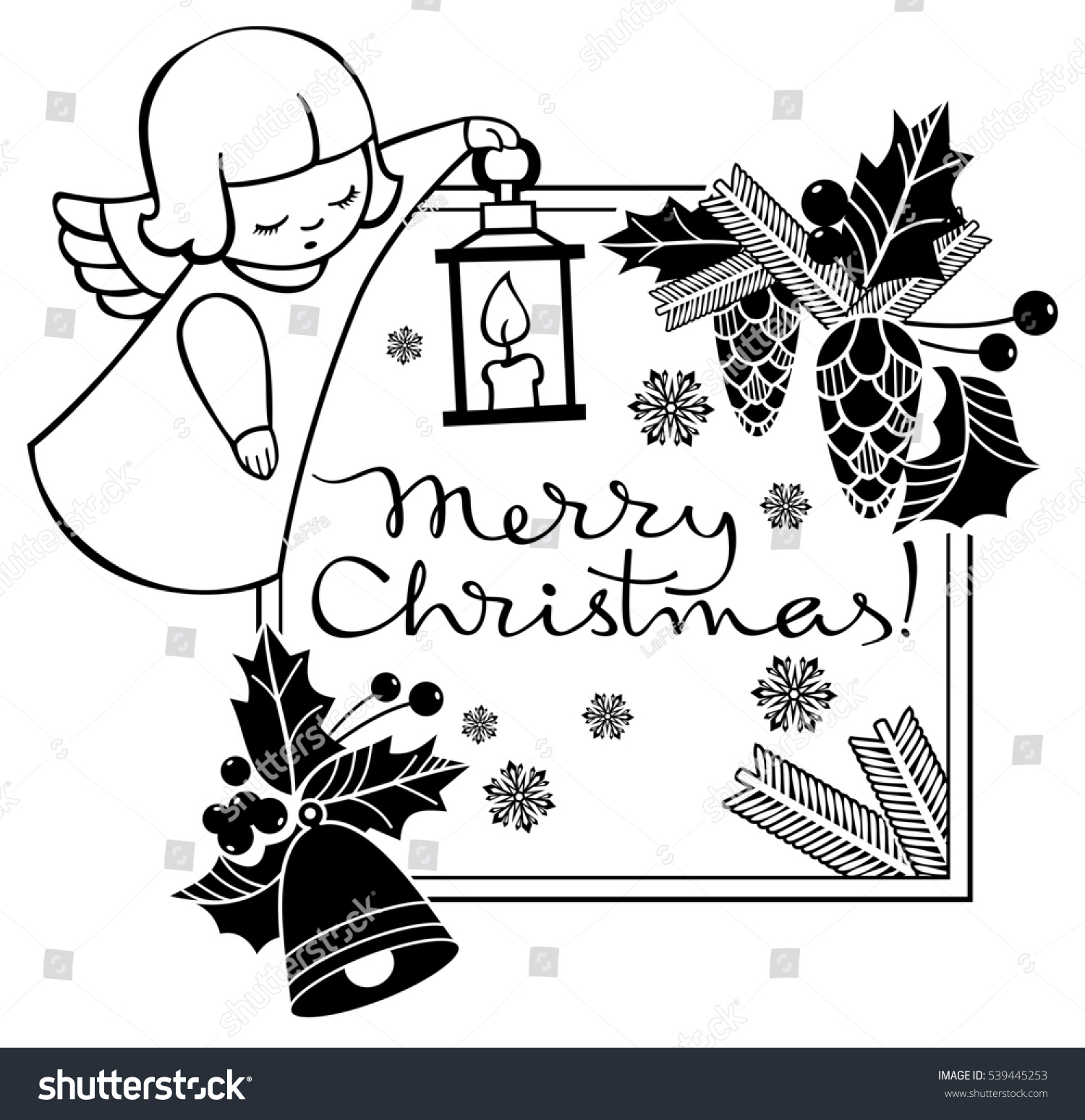 black and white christmas label with angels and artistic written text merry christmas - When Was White Christmas Written black and white christmas label with angels and artistic written text merry christmas - When Was White Christmas Written
