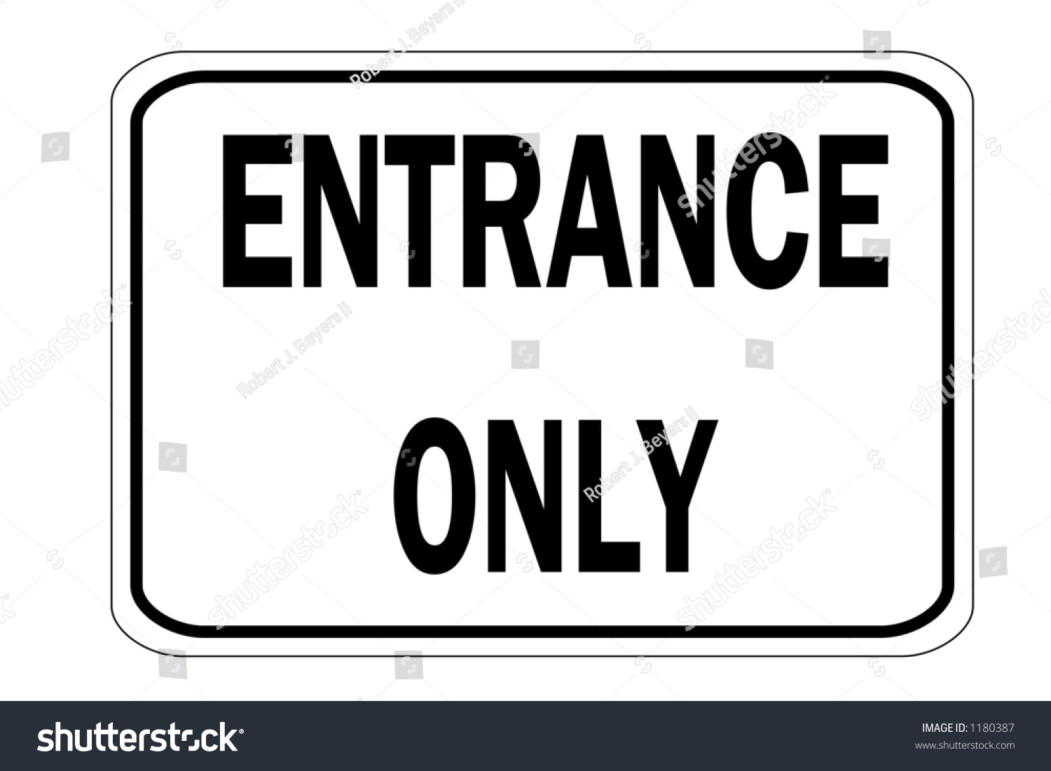 Black White Horizontal Entrance Only Traffic Stock Illustration 1180387 ...