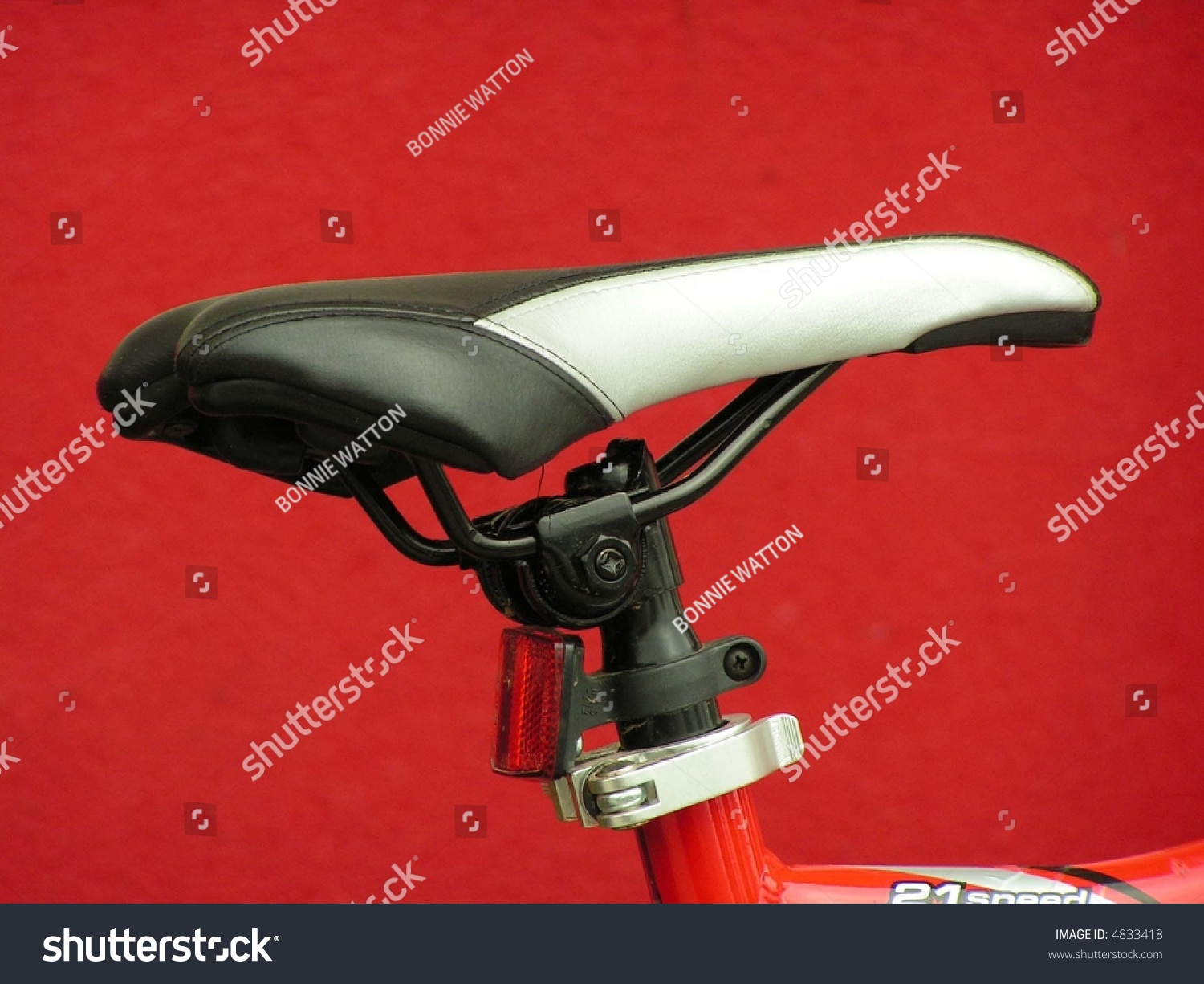 white leather bike seat