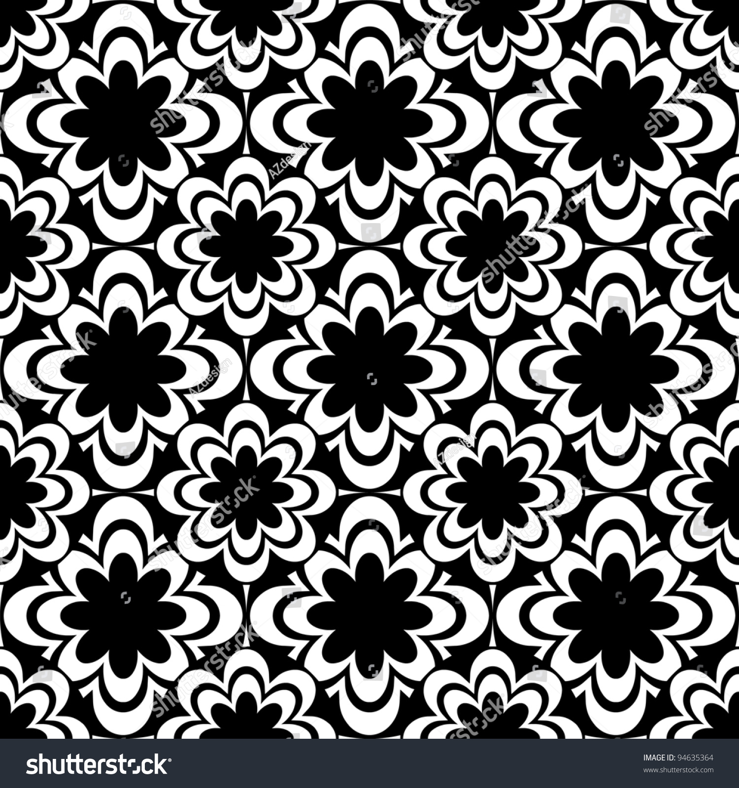 Black And White Ornate Seamless Pattern, Decorative Arabesque ...