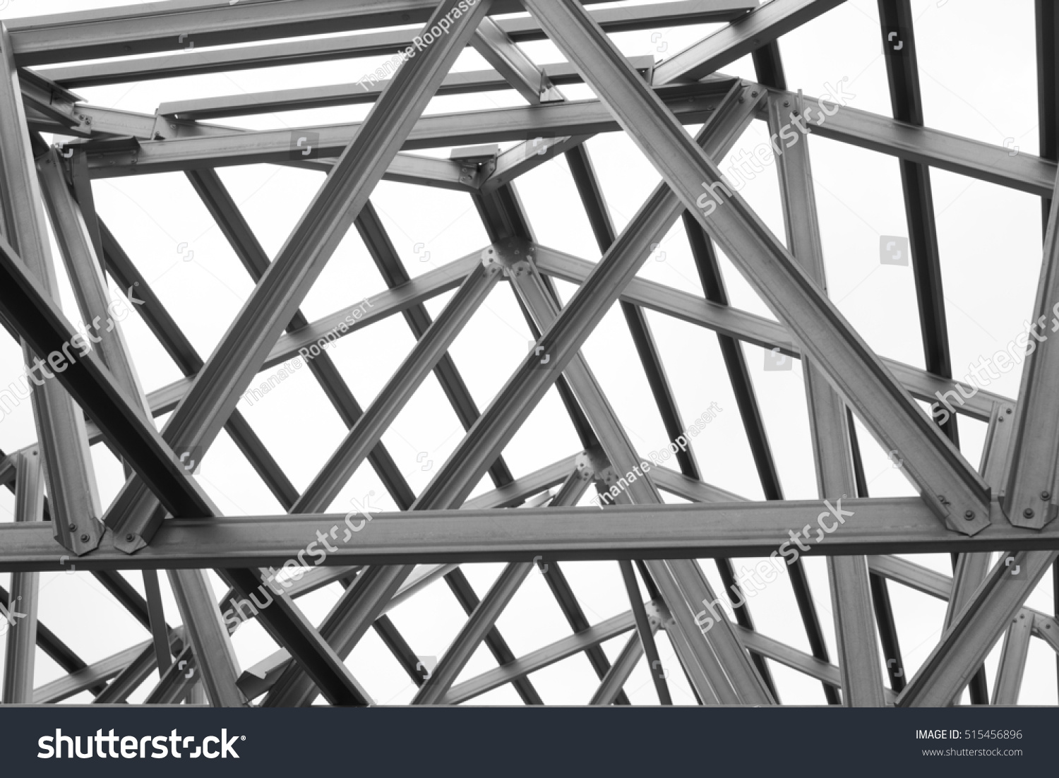 Black White Photostructure Steel Roof Frame Stock Photo 515456896 ...