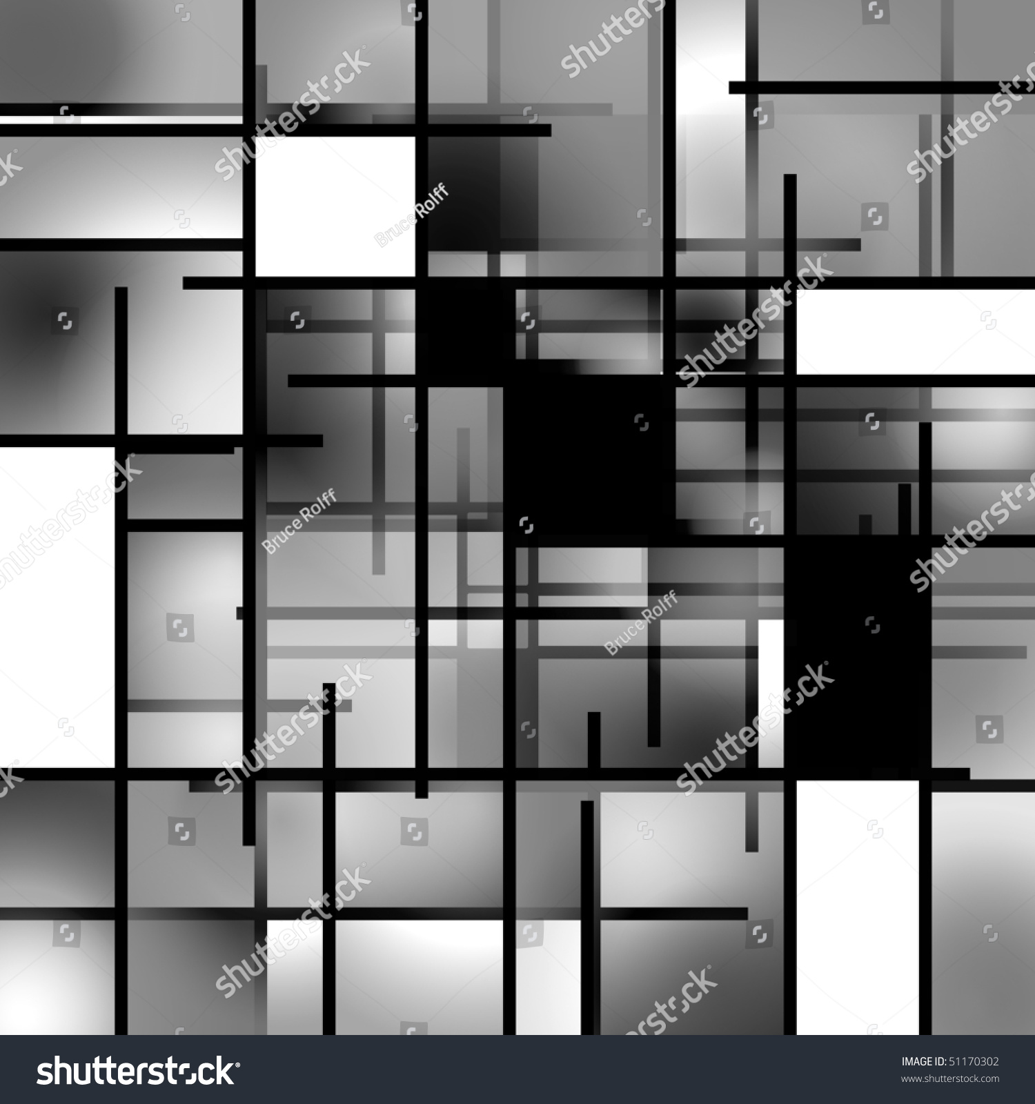 Black White Rectangular Modern Art Background Stock Illustration ...