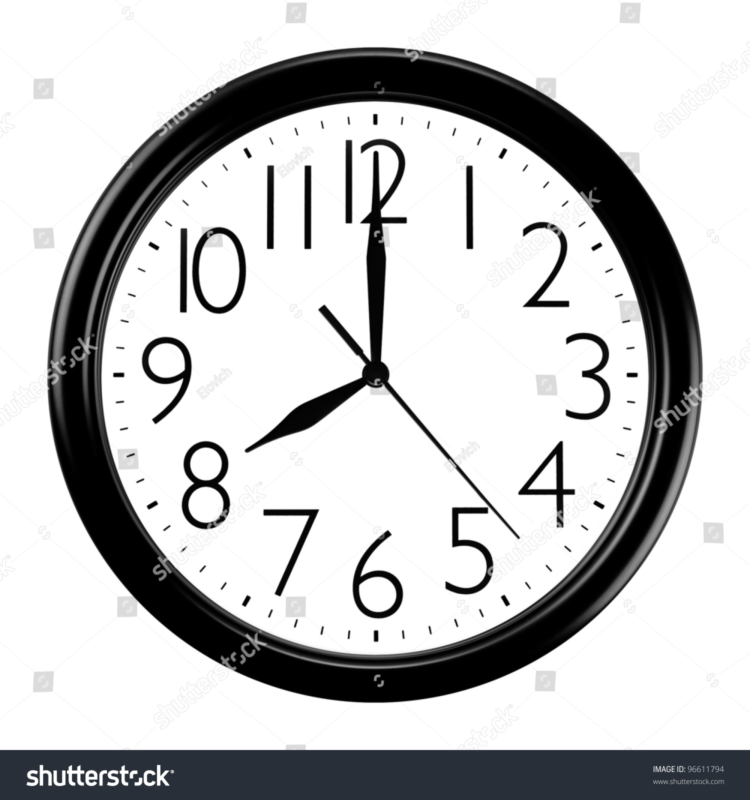 Black And White Wall Clock Stock Photo 96611794 : Shutterstock