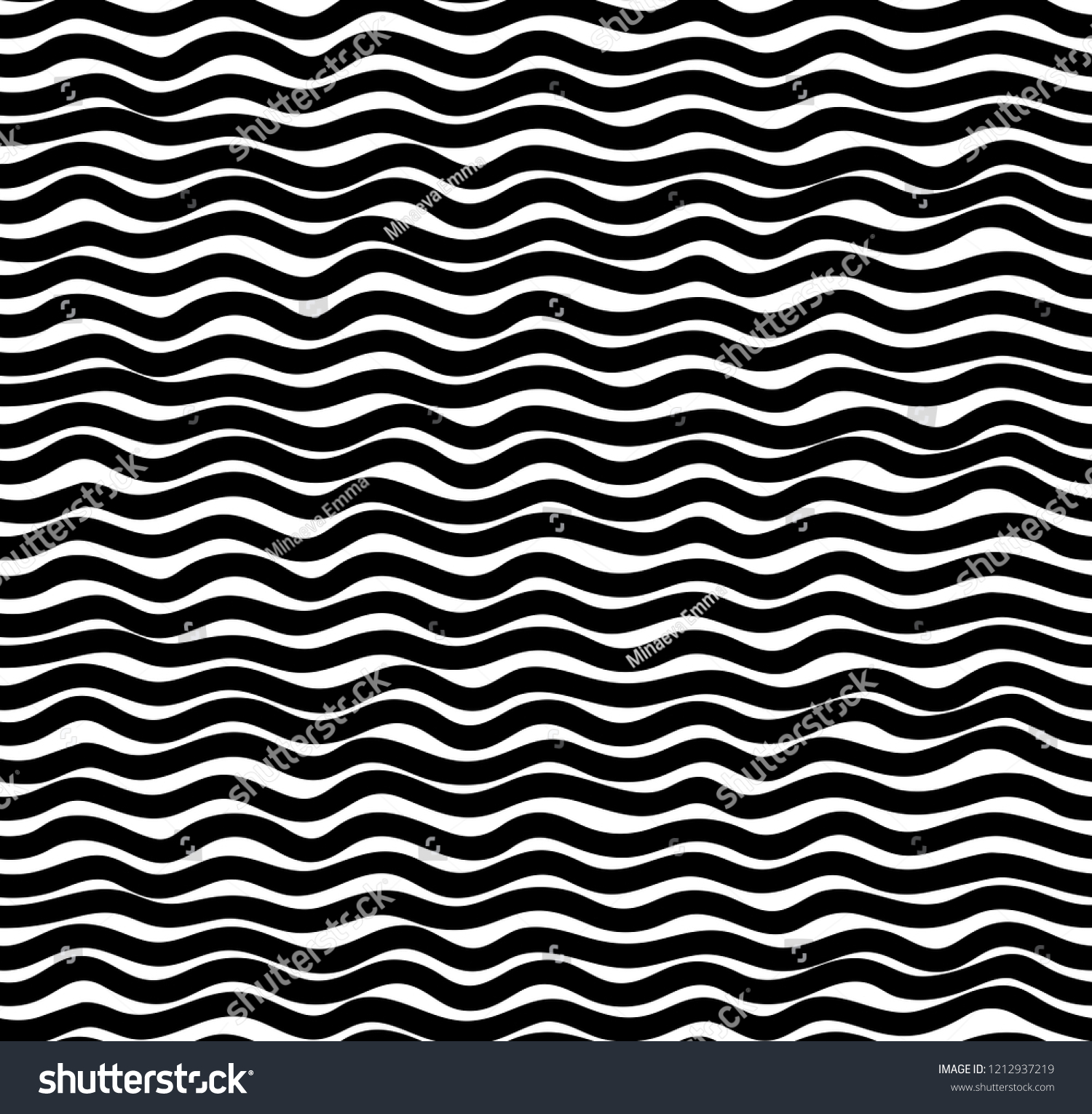 Black White Wavy Horizontal Lines Seamless Stock Illustration ...