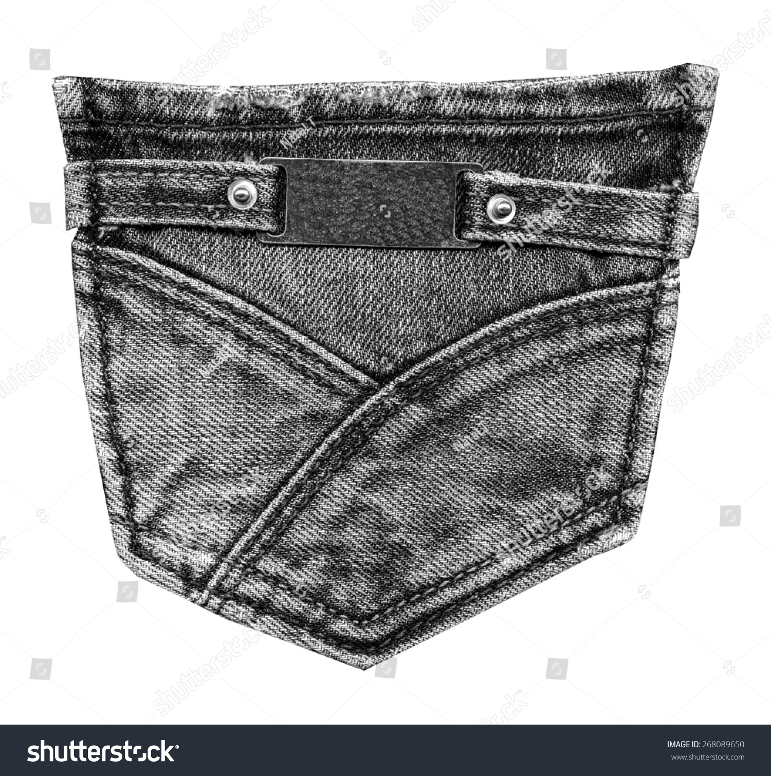 Black Back Jeans Pocket Isolated On Stock Photo 268089650 - Shutterstock