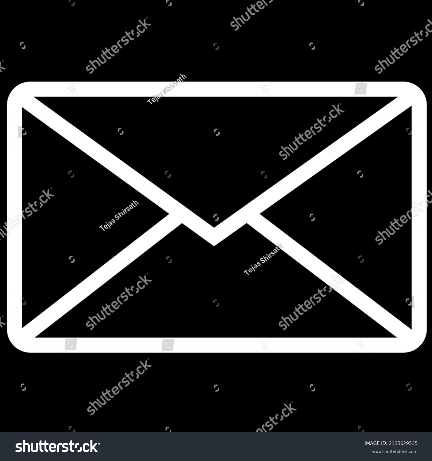 white email icon black background