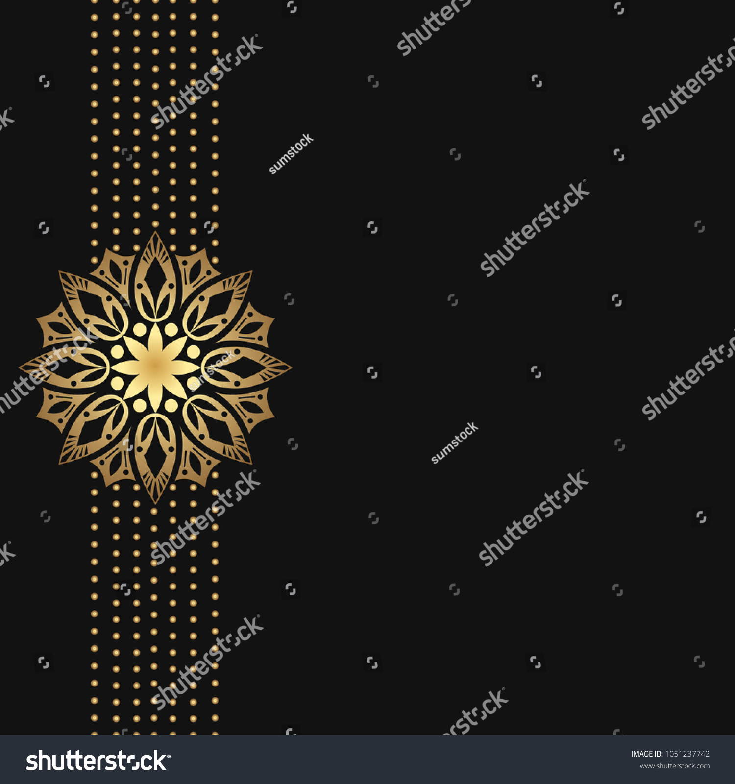 Black Background Golden Luxury Border Stock Illustration 1051237742