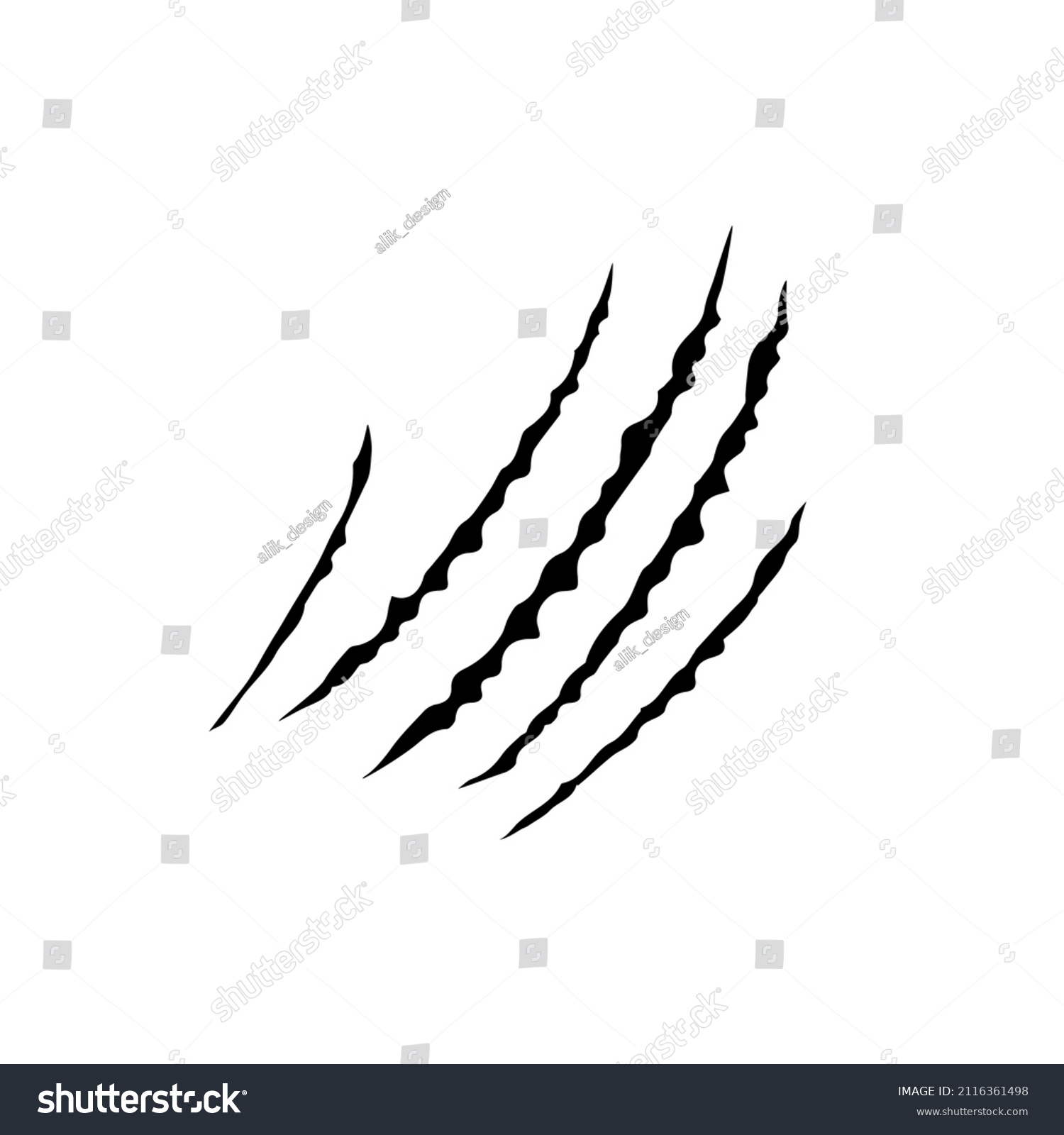 Black Bloody Claws Animal Scratch Scrape Stock Illustration 2116361498 ...