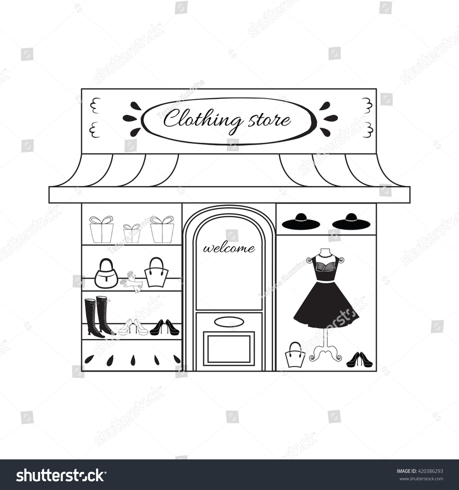 black and white clothing store