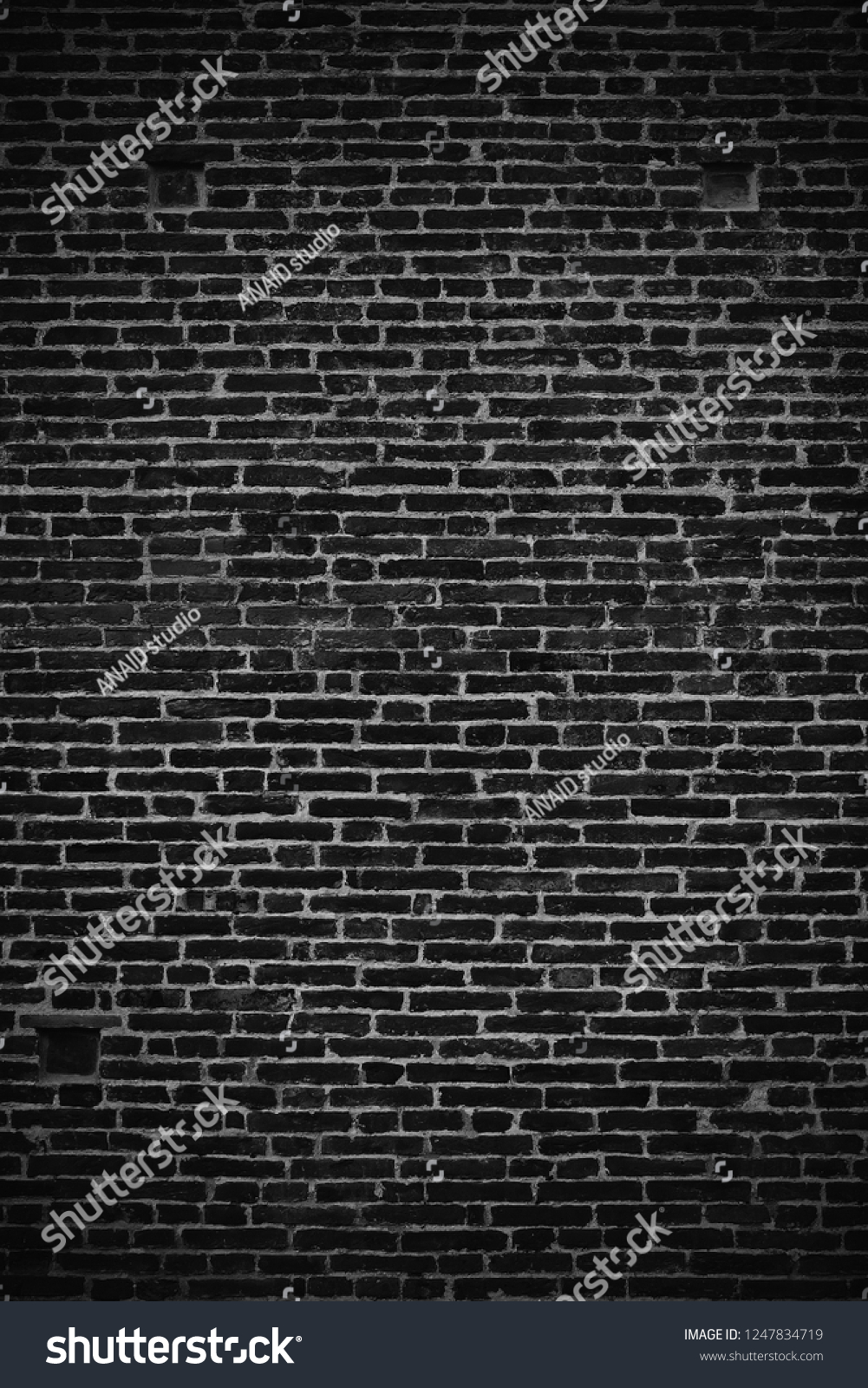 Black Brick Wall Background Stock Photo (Edit Now) 1247834719