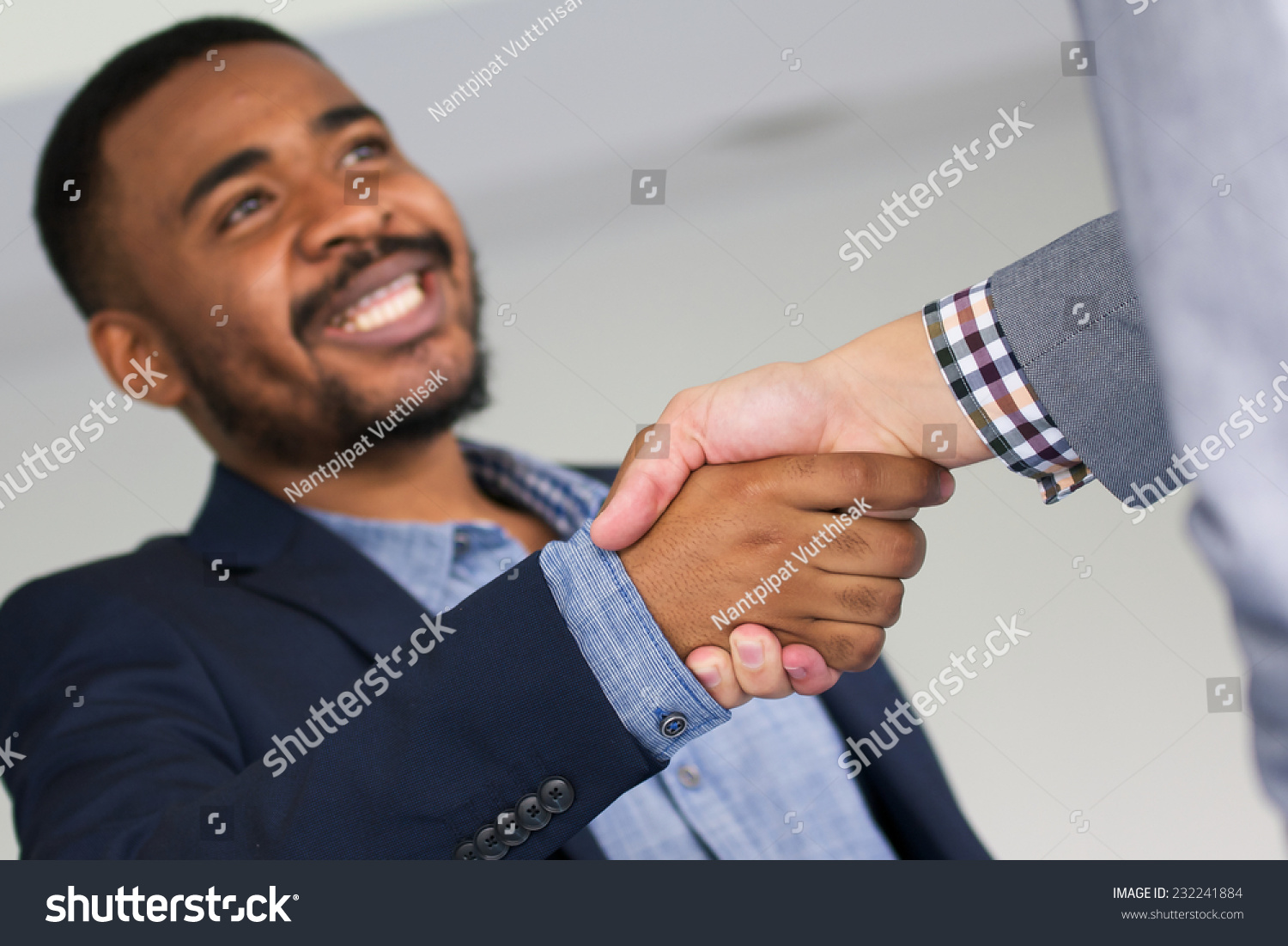 Black Business Man Girl Shaking Hands Stock Photo 232241884 : Shutterstock