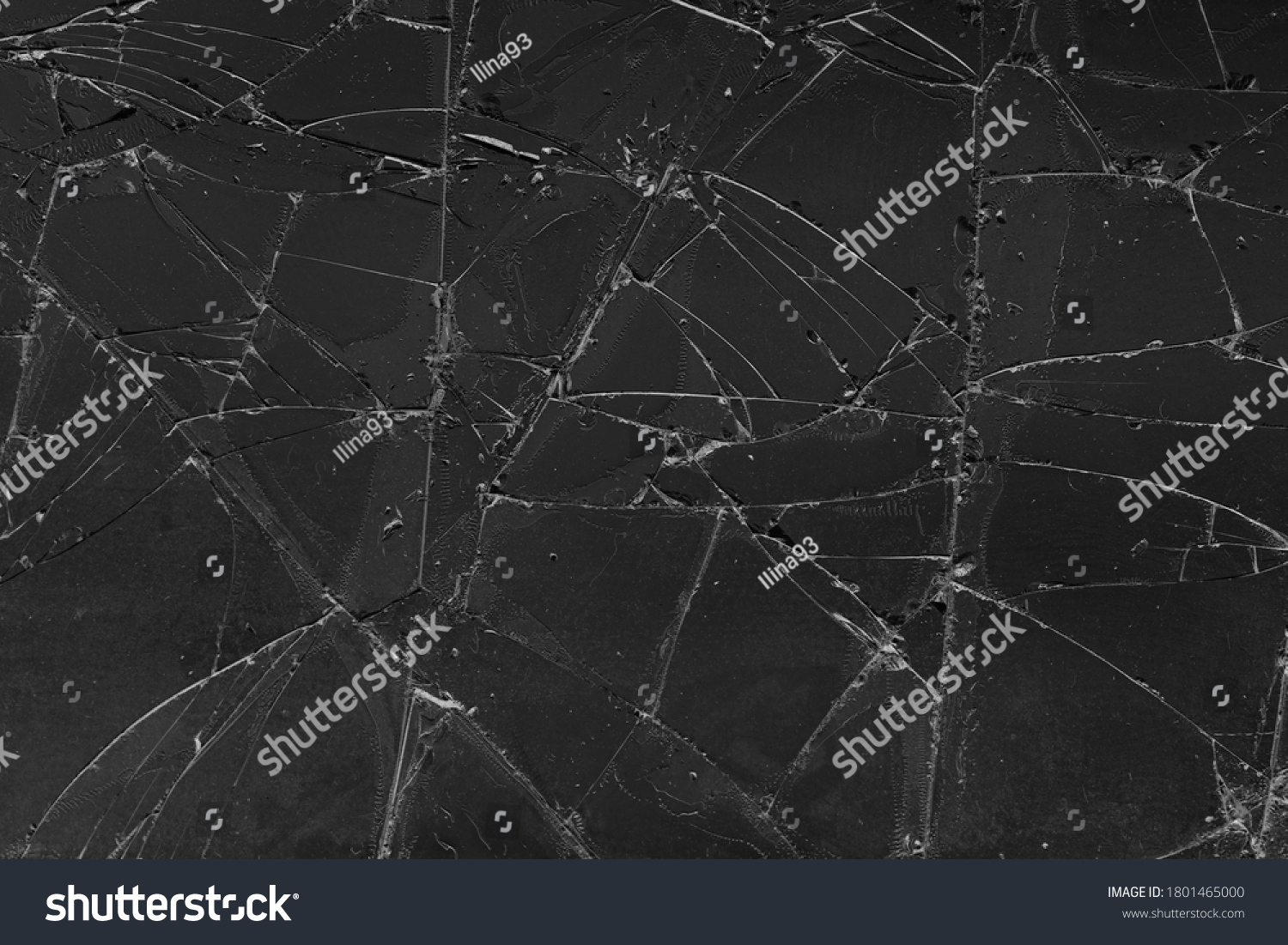 Black Cracked Glass Texture Background Stock Photo 1801465000 ...