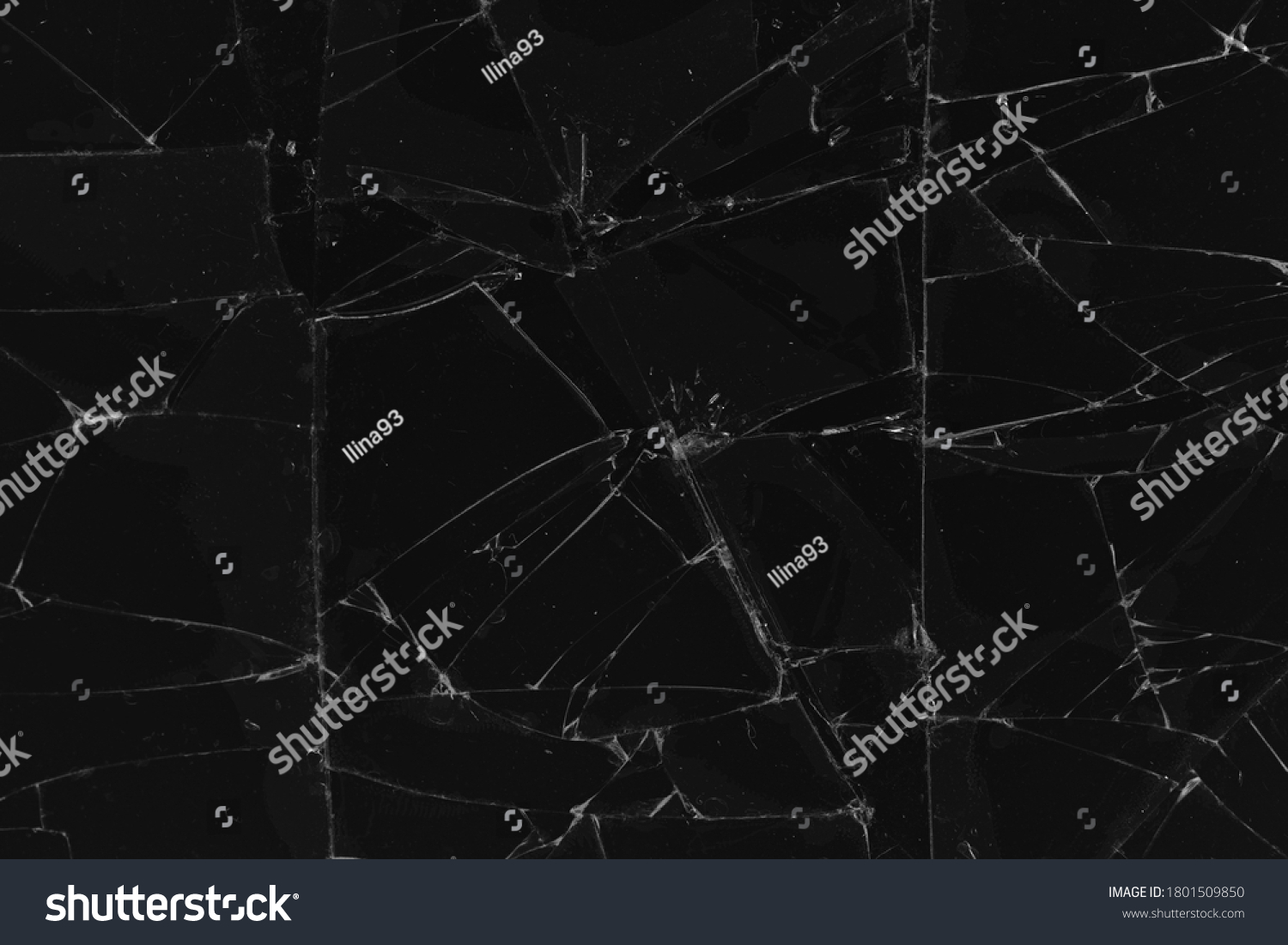 Black Cracked Glass Texture Background Crack Stock Photo 1801509850 ...