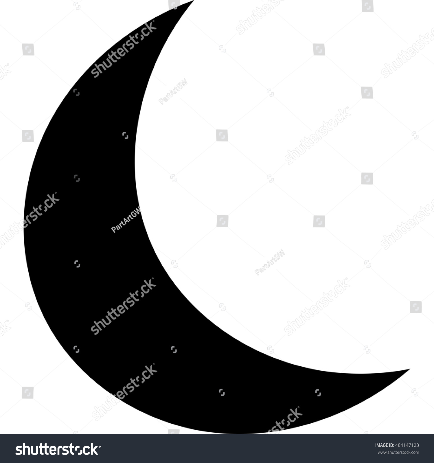 Black Crescent Moon Stock Illustration 484147123 - Shutterstock