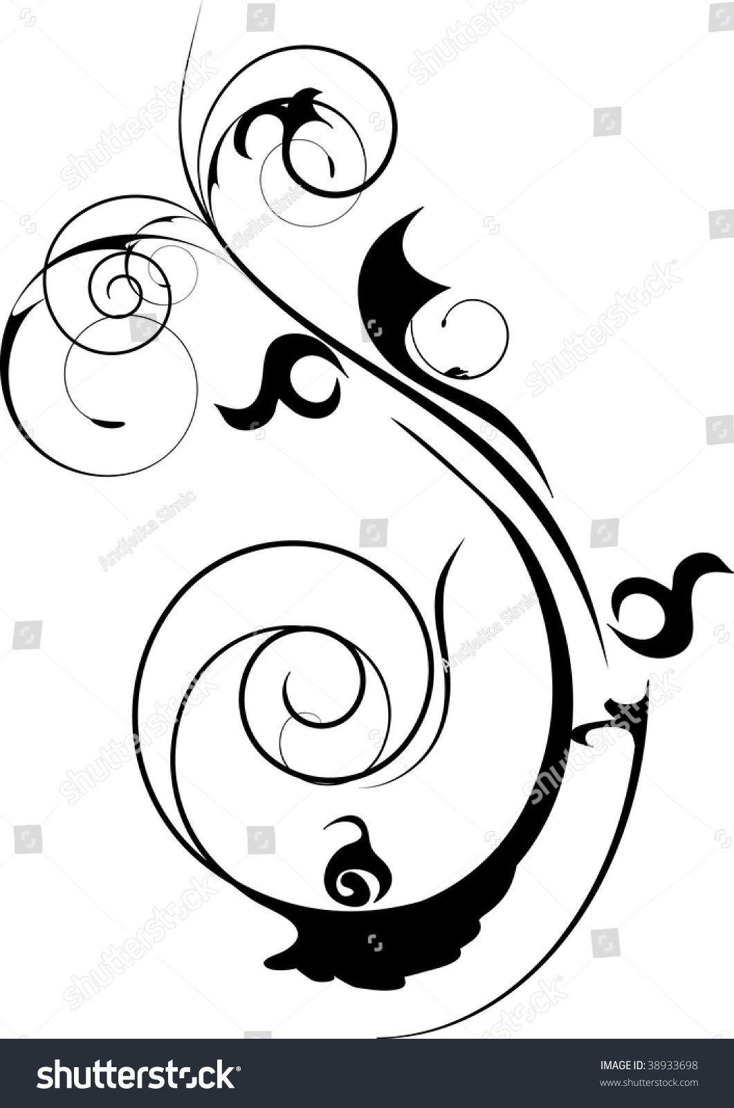 Black Decorative Design Isolated On White Illustration - 38933698 ...