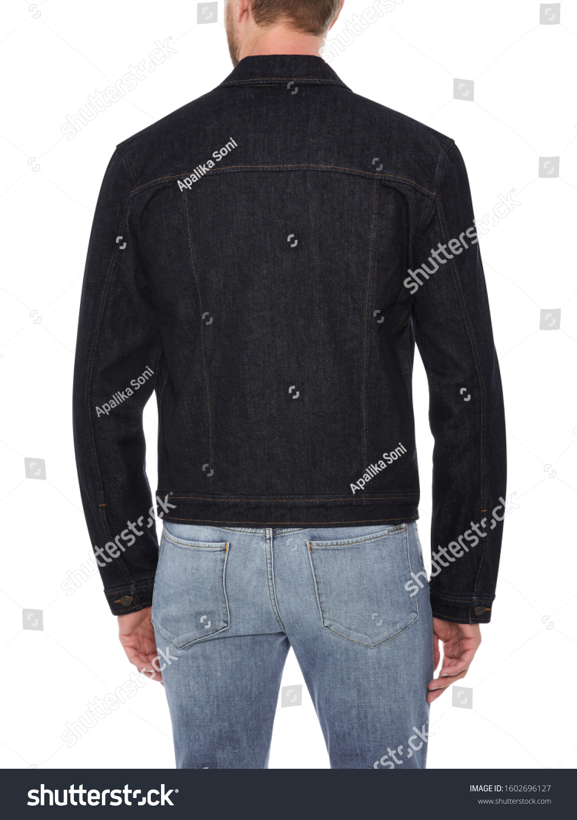 black denim jacket with white shirt