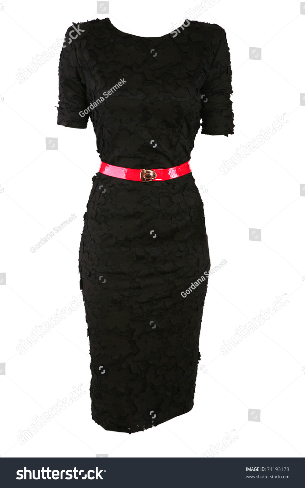 red and black designer dress