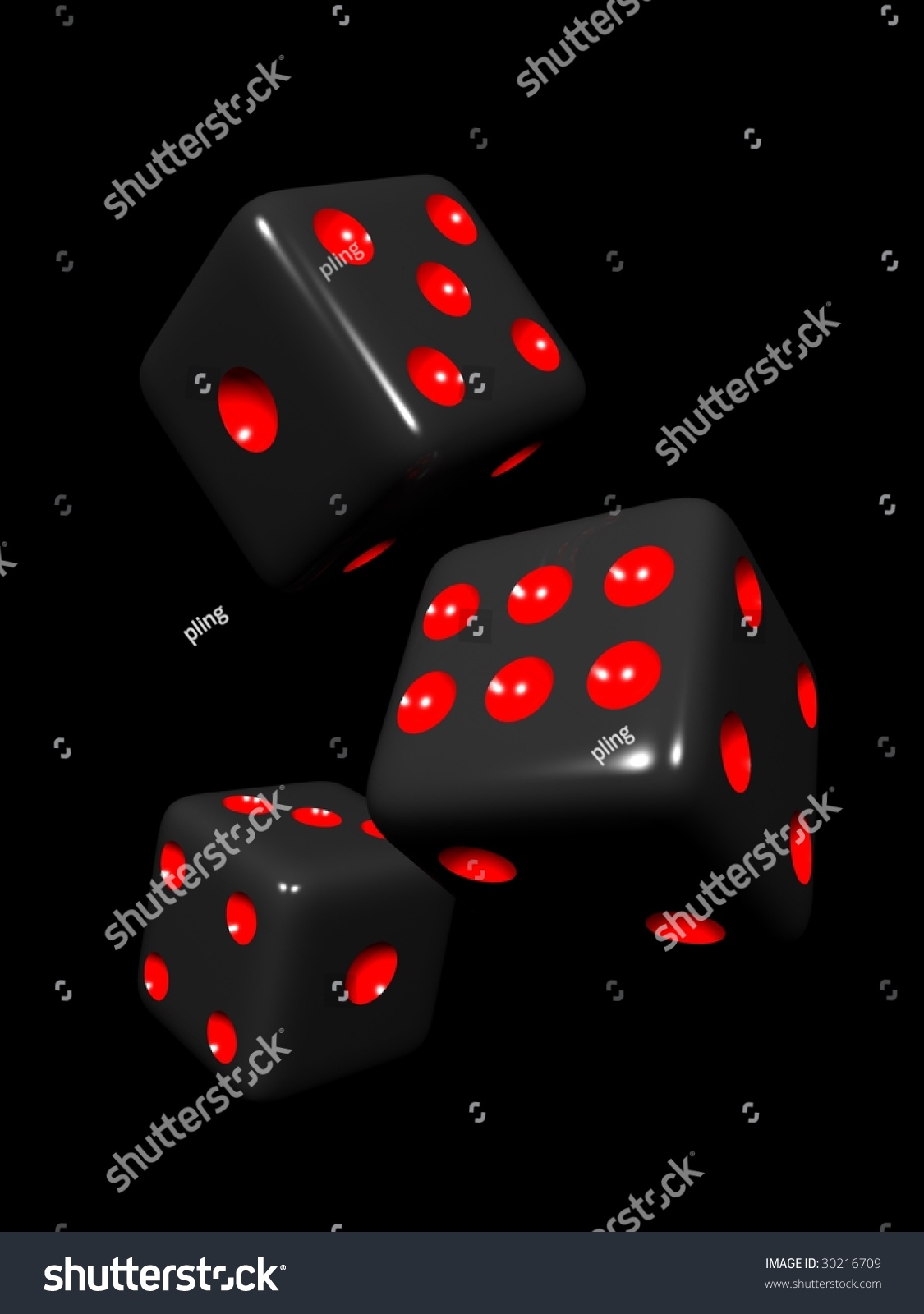 Black Dice In Black Background 3d Illustration - 30216709 : Shutterstock