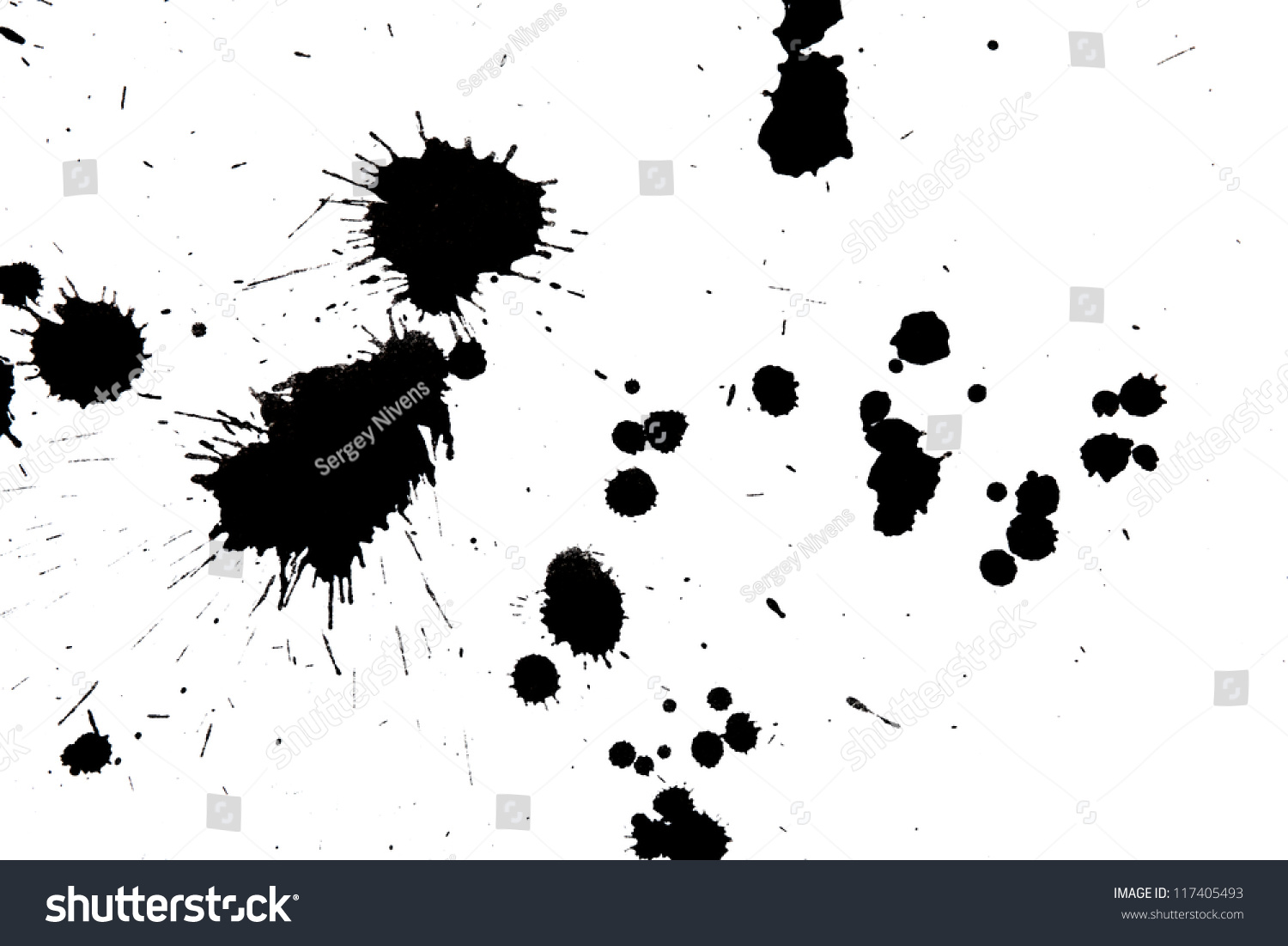 Black Drop Ink Splatter Gloss Brush Stock Illustration 117405493 ...