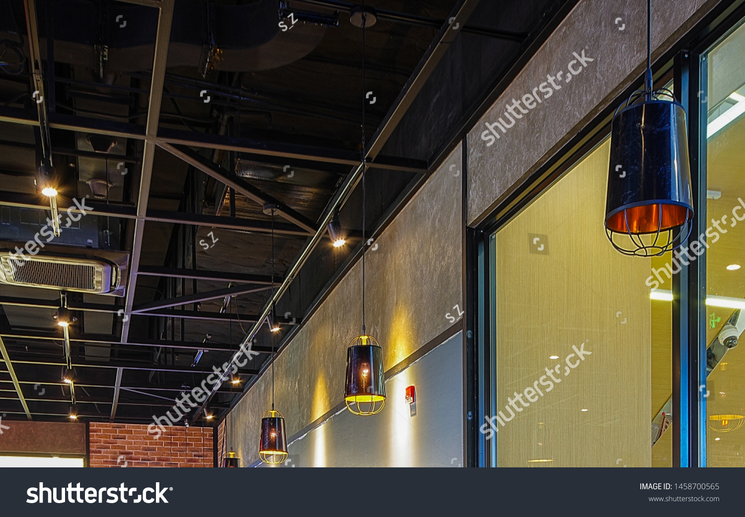 Black Exposed Ceiling Frame Air Conditioner Stock Photo Edit Now