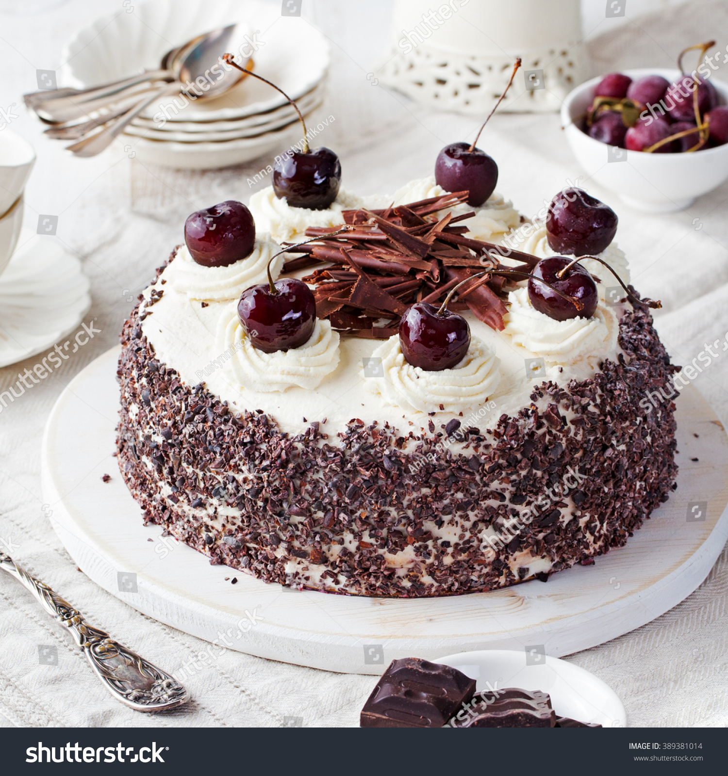Black Forest Cake Schwarzwald Pie Dark Stock Black Forest Cake Schwarzwald Pie Dark Stock