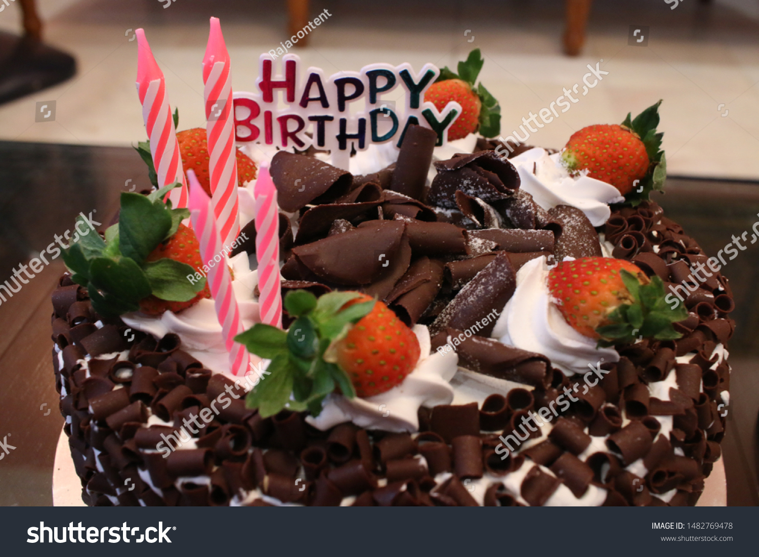 Black Forest Chocolate Cake Cream Strawberry Stock Photo Edit Now