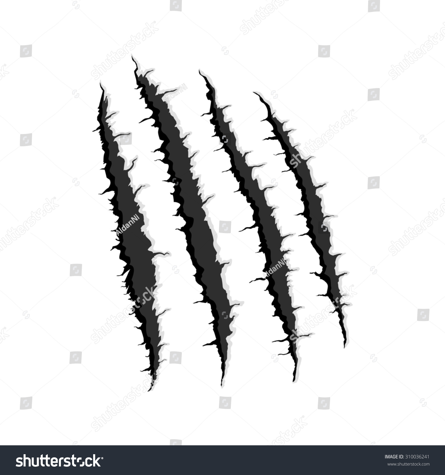 Black Four Vertical Trace Sign,Symbol,Icon,Pictogram Of Monster Claw ...