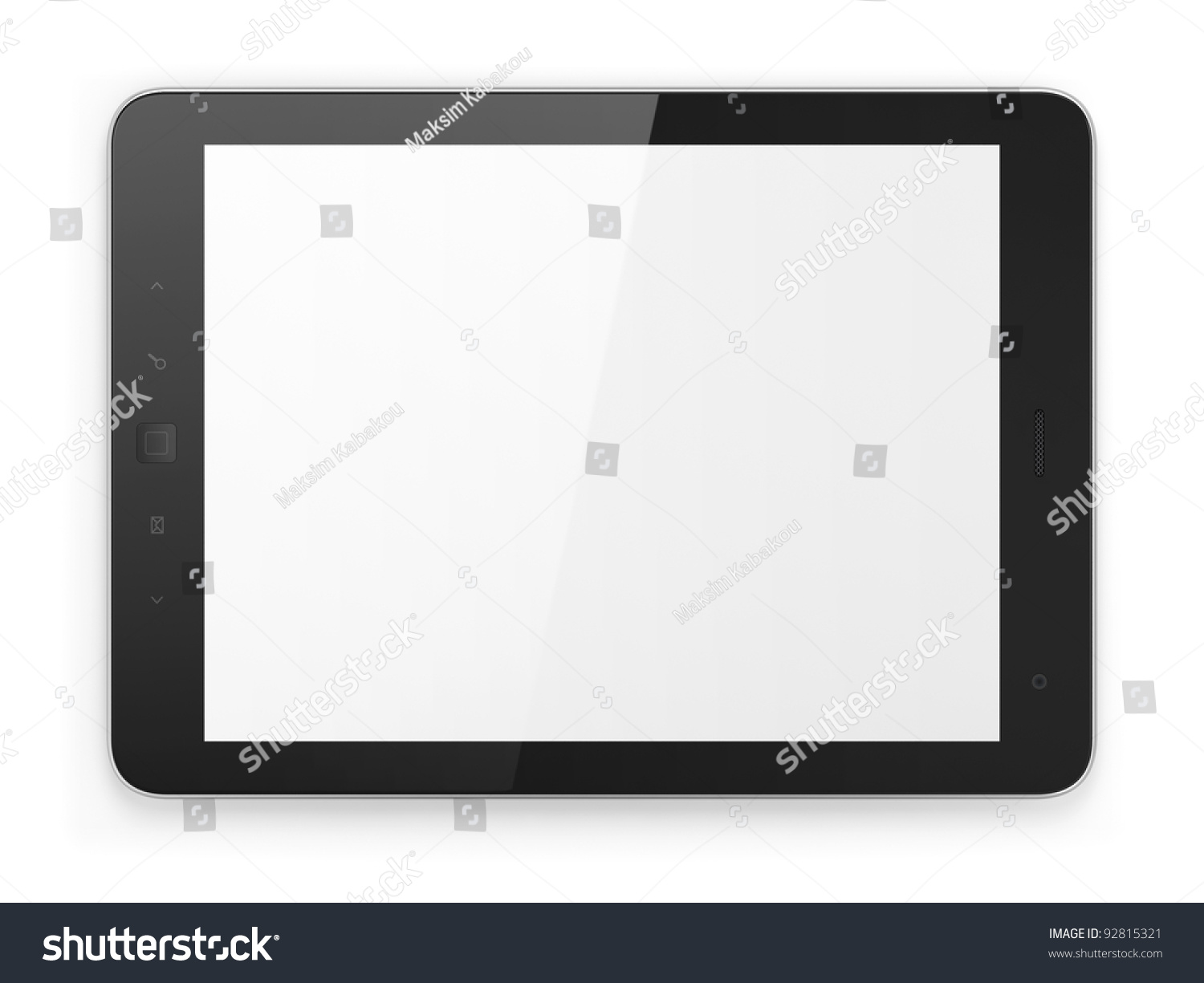 Black Generic Tablet Computer (Tablet Pc) On White Background. Modern ...