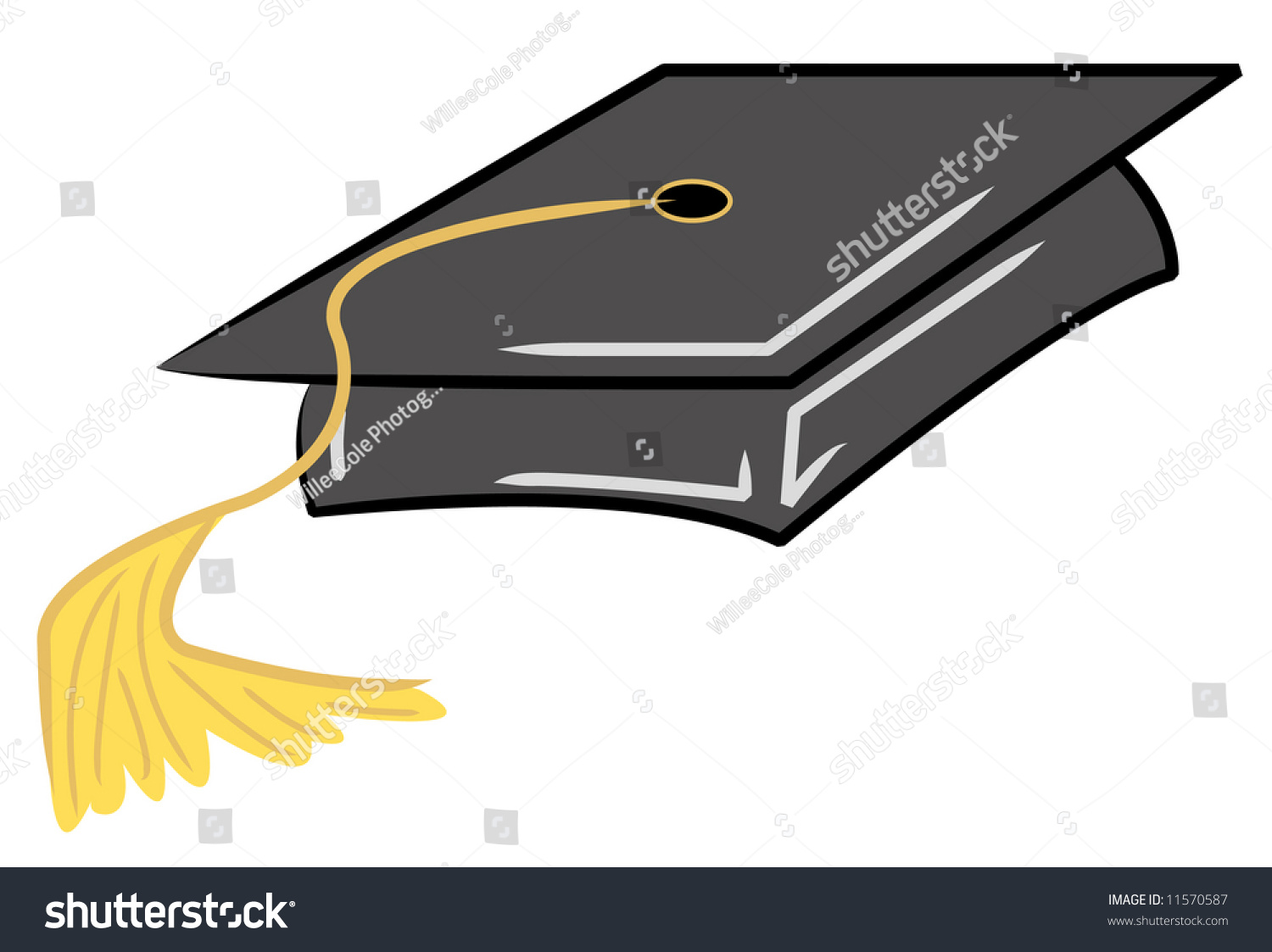 Black Graduation Cap With Gold Tassel Stock Photo 11570587 : Shutterstock
