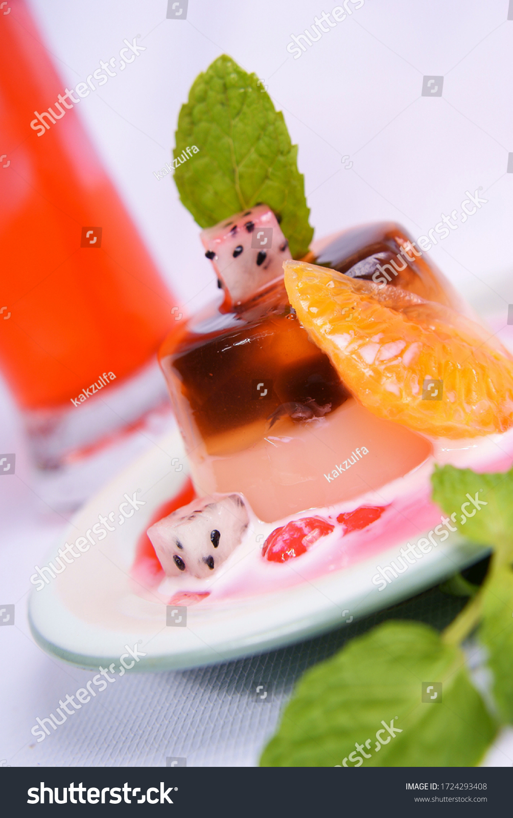 Black Grass Jelly Pudding Addition Dragon Stock Photo 1724293408 ...