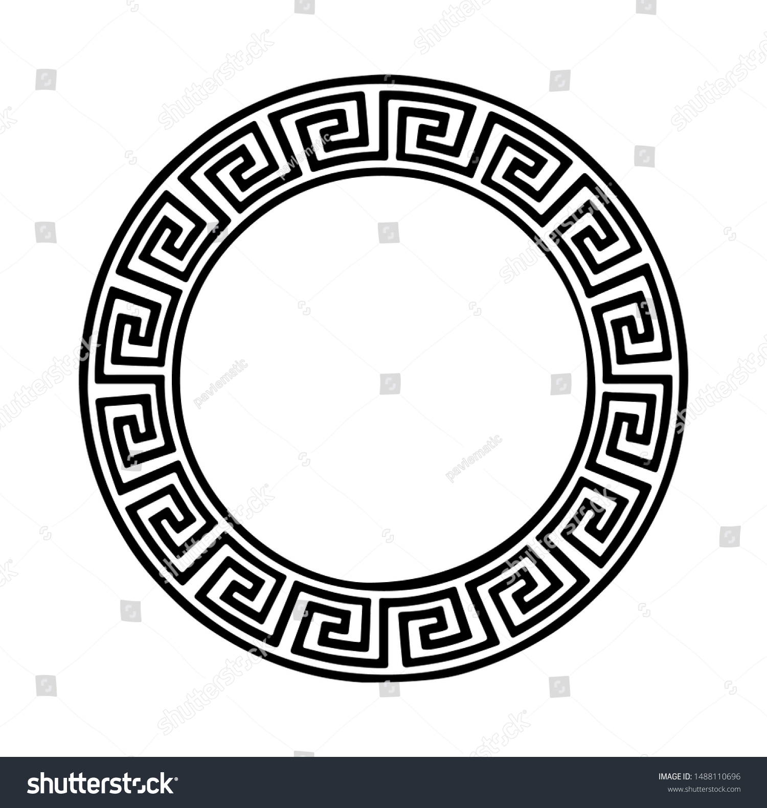 Black Greek Pattern On White Stock Illustration 1488110696