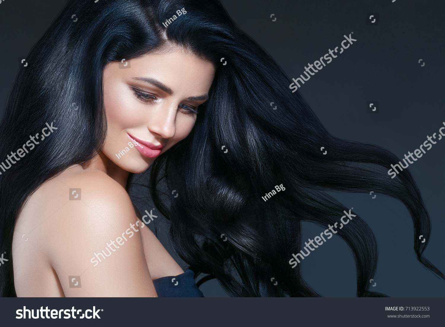 Black Hair Beauty Woman Beautiful Portrait Stock Photo Edit